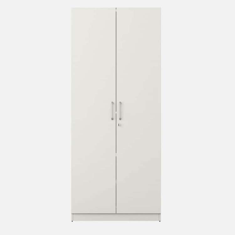 2 Door White Wardrobe without Mirror